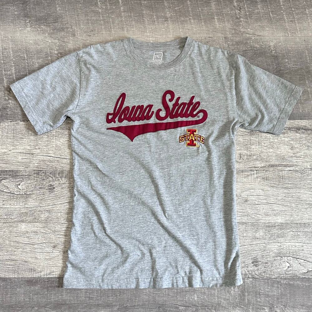 Pro Edge Iowa State University Cyclones T Shirt Womens M Grey NCAA Crewneck Logo